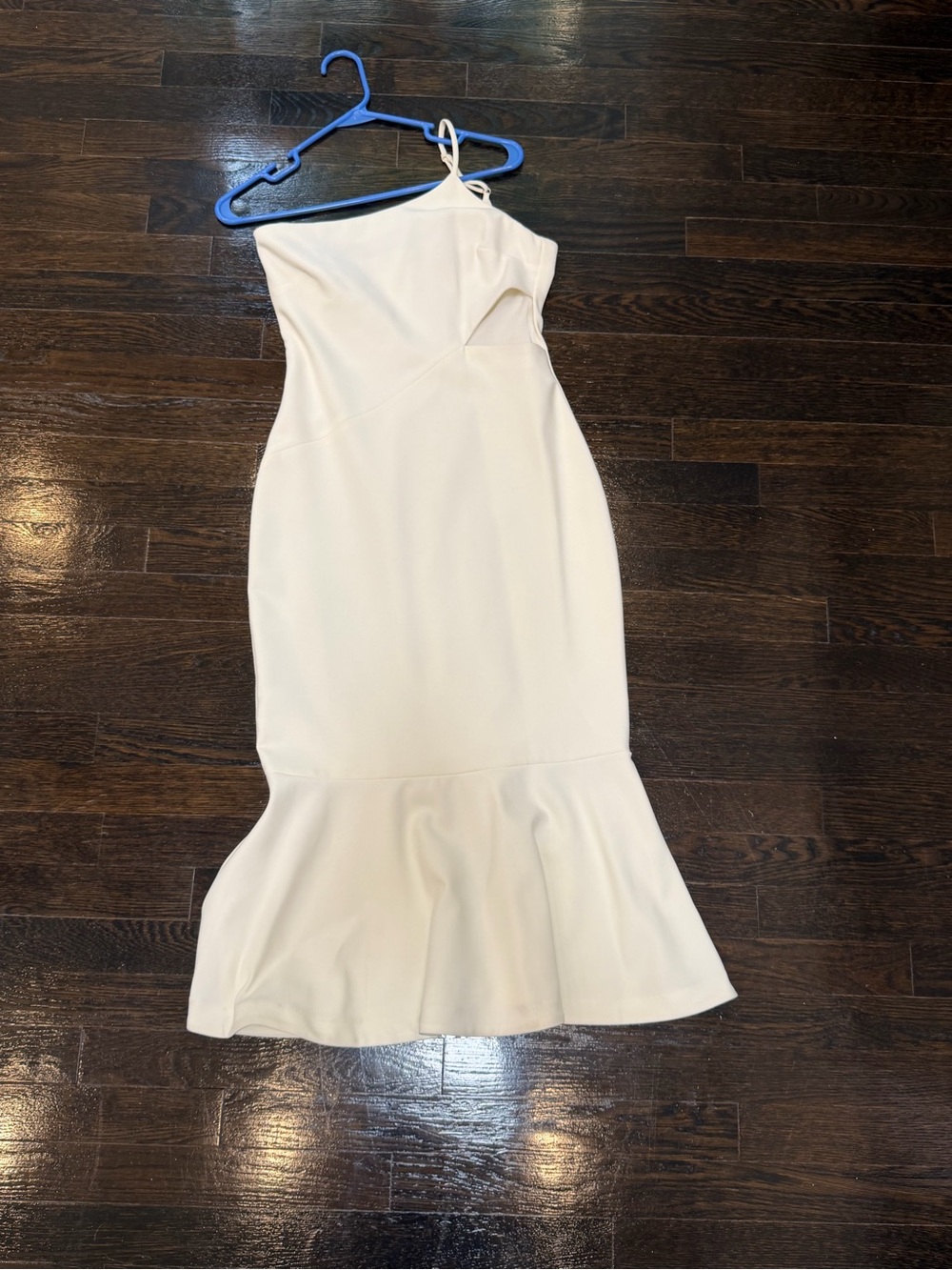 New Likely white One-Shoulder Midi Mermaid Dress